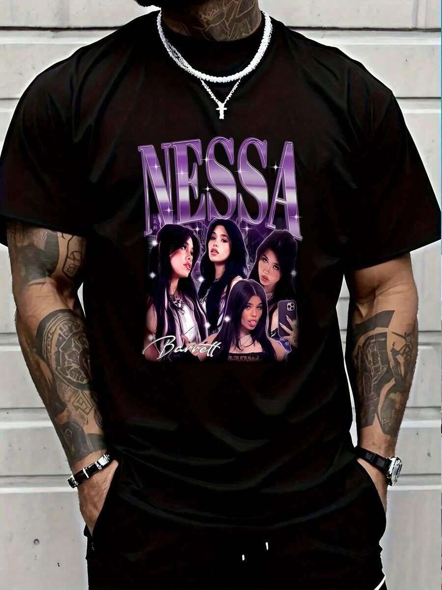 100% Cotton Nessa Barrett Group Portrait Design T-Shirt Round Neck Short Sleeve Streetwear Fashion Breathable Homme Soft Unisex Designer Clothes For Women Casual Clothes - Black - View 1