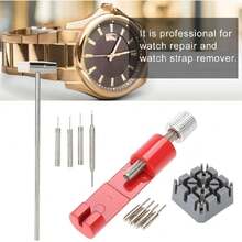 Conjunto de removedor de Correa de Reloj, Conjunto de Herramientas de reparación de Reloj Soporte de eslabones de Correa Martillo Perno de sacador Kit de Reloj de Pulsera Relojero,37494844 - Multicolor - Ver 5