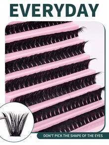 200pcs 30D/40D/80D D-Curl Volumizing False Eyelashes Set, DIY False Eyelashes Set, Super Thick Black False Eyelashes Set, Daily Makeup Black False Eyelashes Set, D-Curl Volumizing False Eyelashes Set, Black Individual False Eyelashes Set (200pcs), 8-16mm Mixed Individual False Eyelashes Set, DIY At Home, Rizos D-Curl Volumizing False Eyelashes, Mini Travel & DIY Eyelash Set, Individual False Eyelashes, False Eyelashes - D - View 6