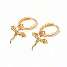 European And American Ins Style Fashionable Flying Dragon Ear Buckle Women's Earrings With Diamond Studded Dragon Ear Studs Punk Personality Earrings For Women - 11831 - 查看 4