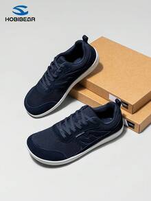 HOBIBEAR Zero Drop Barefoot Shoes|Trail Running Sneakers For Women Men|Wide Toe Box Fashion Walking Shoes - Dark Blue - View 1