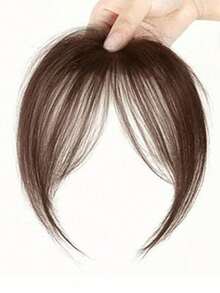 Synthetic Fake Air Bangs, Natural Bangs Fake Bangs Wig, Short Invisible Clip-In Hair Extensions, Hairpiece, Women's ,Hair Styling Kit ,Hair Tool - Multicolor - View 9