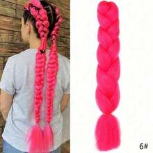 60cm Extra Large Synthetic Yaki Braid Wig For Women, High-Temperature Fiber Material, Colorful, Suitable For DIY Styling, Cosplay And Parties, Ideal Christmas And New Year Gift - Multicolor - View 17