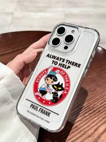Officially Licensed Paul Frank Transparent Space Case Phone Case, Full Coverage Shockproof Camera Protection With Monkey, Rabbit, Cat, Letter Pattern, New Design Compatible With Iphone 13/14/15/16/17 Pro Max - Multicolor - View 3