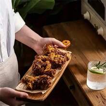 1pc Cutting Board, Wooden Chopping Board, Household Meat Cutting Board, Cheese And Board, Washable Fruit Board, Home And Dorm Vegetable Cutting Board, Camping Gear, Kitchen Accessories, Kitchen Utensils, Ramadan Decoration, Eid Al-Fitr Gift, Valentine's Day Gift - Rust Brown - View 4