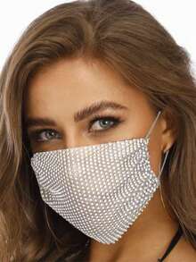 时尚透气防尘口罩，彩色亮片个性化口罩，适合日常佩戴，防尘防风，也适合圣诞节和万圣节装扮，女士冬季服装