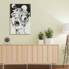 Tomie Kawakami Canvas Print: Ito Junji Anime, Ideal For Home, Office Wall Decor,Japanese Living Room Bedroom Wall Decor - Black - View 5