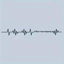 1pc Performance Heartbeat Car Vinyl Sticker - Durable PVC Sticker For Vehicle Exterior, Self-Adhesive, Smooth Surface, Geometric Design For Car Windows, Bumpers And Hoods, Enhances Car Styling Appearance - 1pcs - View 3