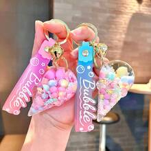 1pc 2026 New Ice Cream Liquid Quicksand Keychain Pendant - Cute Creative Car Doll Bag Charm - Gift For Friends, Collection, Holidays, Birthdays, Presents - Multicolor - View 2