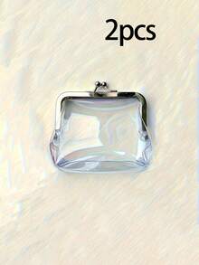 1pc Retro Coin Purse, Women's Short Wallet, Retro Transparent Coin Purse, Portable Mini Cosmetic Bag, Women's Travel Cosmetic Bag, Coin Purse, Exquisite And Easy To Carry, Travel, Home Storage, Travel Essential, Dormitory Supplies, Wedding Bride Gift, Mother's Day Gift, Best Friend Gift, Birthday Gift, Souvenir - Clear - View 14