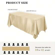 12 Stücke Satin Tischdecken, 145 cm x 259 cm Satin Tischdecken, rechteckige Tischdecken in leuchtenden Farben, glatte Stofftischdecken, geeignet für Hochzeitsbankett, Geburtstag, Outdoor-Party, Hochzeitsfeier Outdoor, Hochzeitszeremonie - Verschiedenfarbig - Übersicht 4