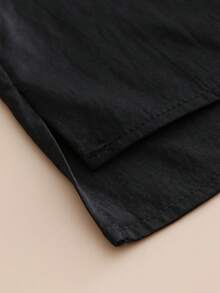 Women's Casual Solid Color Long Sleeve Shirt Black Spring - Black - View 7
