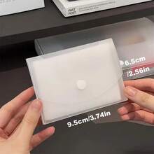 1pc Matte Desktop Card Sticker Storage Box, Rounded Corners Transparent Cover, Can Be Placed Horizontally Or Vertically, Minimalist & Practical Office Organizer, Card Storage Box - Frosted Transparent - View 6