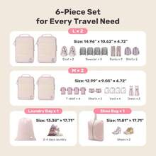 Compression Pacubes For Travel, Weight 6 Set Bags Cruise Must Haves For Luggage Carry On Suitcase And Clothes Organizer, Durable Vacation Essentials And Accessories Gifts For Women And Men,39303036 - 灰色 - 查看 6