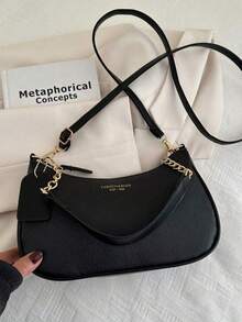 1个纯色PU皮革时尚腋下包。这是一款简约时尚的大容量单肩包、商务通勤斜挎包和日常办公小手提包。适合女生、女大学生、职场新人以及白领人士。非常适合办公室、大学、工作、商务、通勤、户外活动、旅行和外出等场合。 - 黑色 - 查看 5