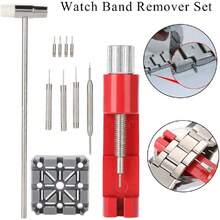 Conjunto de removedor de Correa de Reloj, Conjunto de Herramientas de reparación de Reloj Soporte de eslabones de Correa Martillo Perno de sacador Kit de Reloj de Pulsera Relojero,37494844 - Multicolor - Ver 6
