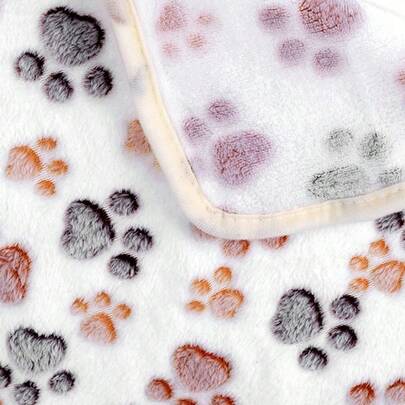 2pcs Cozy Winter Pet Blanket With Paw Prints - Warm Yet Breathable Sherpa Fleece For Dogs & Cats, Multiple Colors (76x52cm)