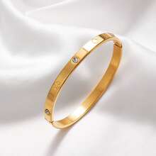 1件不锈钢手链，饰有幸运四叶草和十二月生辰石（合成锆石） - 亲子款手链，圣诞礼物，全年佩戴，优雅简约 - 手鐲 - 查看 8