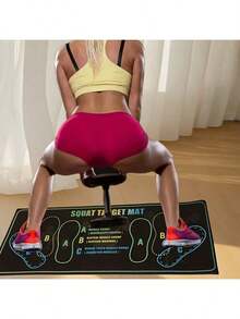 1pc With Clear A/B/C Foot Position Markers, This Mat Eliminates Guesswork For Narrow, Wide, Or Sumo Squats. Beginners Can Avoid Bad Form (And Injury), While Advanced Users Can Fine-Tune Stance To Target Specific Muscles (Glutes, Quads) - Multicolor - View 7