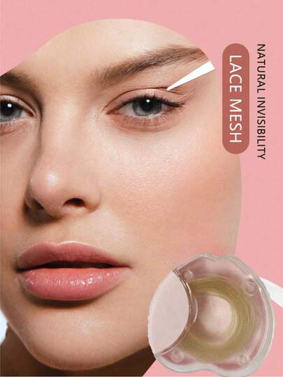 1 Box Of 120 Stickers Natural Skin Tone Double Eyelid Tape, With Lace Texture Heart-Shaped Pattern, Single-Faced Self-Adhesive Fibers Mesh, Easy To Apply And Invisible Invisible Double Eyelid Tape, Waterproof, Double-Sided, Natural Looking, Suitable For Students And Lazy People, Also For Those With Dark Circles Or Puffy Eyes