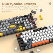 AJAZZ NK104 Wired Gaming Mechanical Keyboard, Multi-Function Metal Knob, 104-Key Large Configuration, Office Mechanical Keyboard, Red Switch, Symphony Backlight, Support Multi-System, Suitable For Games And Office - Multicolor - View 7