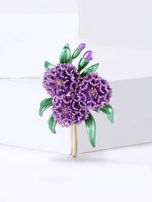 Luxury Enamel Hydrangea Brooches - Plant Pins For Women Unisex Casual Party Jewelry Accessories / Friends Gifts Badges Decoration