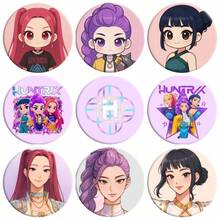 1pc HUNTRIX Witch Hunting Kpop Cartoon Metal Badge, Keychain, Mirror, Pendant, Accessories