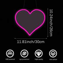 1 Peça Espelho de Coração Fofo Sinal de Néon Luz LED Brilhante Alimentado por USB - Decoração para Banheiro, Salão de Beleza, Quarto, Bar, Hotel, Presente Perfeito para Aniversário e Feriados - luz policromática - Visão 11