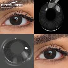Eyeshare 1 para miękkich soczewek kontaktowych w kolorze naturalnym, czarne soczewki, brązowe soczewki, szare źrenice, niebieskie soczewki, roczne, średnica 14,2 mm, odpowiednie do noszenia na co dzień lub na randkę - Jednorazowe na rok - Zobacz 14