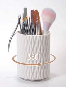 1pc Rotating Makeup Brush Holder, Brush Storage Cup, Desktop Organizer, Vanity Makeup Pen Holder - Multicolor - View 6