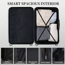 YSTYLE 5-Piece Suitcase (12/18/20/24/28 Inches), The Perfect Travel Companion! Scratch-Resistant, Beautiful, And Elegant. Lightweight And Easy To Carry With Swivel Wheels.