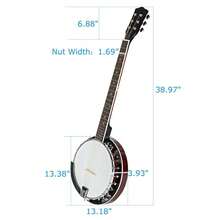 New 6 String Banjo Full Size With Closed Back 24 Brackets Head & Maple Neck - 預設 - 查看 3