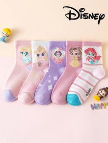 10/5 Đôi tất trẻ em, họa tiết công chúa, kiểu dáng dễ thương mùa thu đông, tất dài đến bắp chân cho bé gái và nàng tiên cá, kiểu hoạt hình Hàn Quốc, tất mùa đông cho bé trai, thoáng khí, dành cho bé sơ sinh và học sinh, tất ngắn, tất Disney - Nhiều màu - Xem 2