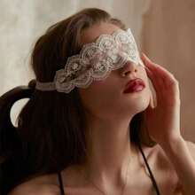 &Eye Mask 1pc Women's Romantic Black Lace Eye Mask - Semi-Transparent Polyester Fiber, Underwear Accessories | Sexy Design | Lightweight &Sexy & Comfortable, &Luxury Design - Flower - View 2