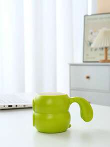 1pc Ceramic Latte Coffee Cup, High-Quality Cute Couple Water Mug, Rabbit Ear Design, Milk Malt Breakfast Cup, Creative 320ml Office Mug, Rustic Ceramic Cup - Multicolor - View 6