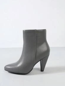 Timesize Graue Damen Ankle Boots, modische Ankle Boots, Stiefel mit hohem Absatz, Stiefel mit dickem Absatz, Super High Heel Stiefel, Winterstiefel - Grau - Übersicht 8