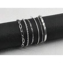 6件套欧美风格合金链手链，女士款