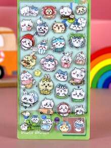 1pc Random High-Quality Fun Sticker, Cute Cartoon 3D Relief Mobile Phone DIY Sticker, Hand Account Decoration Sticker, Mobile Phone Case Creative Decoration Sticker, Color May Vary - Multicolor - View 8