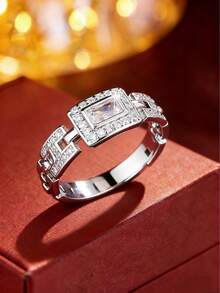 1pc Luxury Fashion Chain Design Ring Jewelry, Suitable For Daily Wear - Ring - View 6