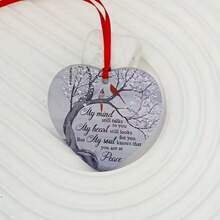 2D Flat - A 2D Acrylic Heart-Shaped Red Bird Rearview Mirror Pendant, Keychain, Backpack Charm, Festive Decoration, Christmas Gift, Friend Gift. - Multicolor - View 4