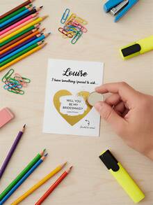 1pc Custom Text Scratch Card, Custom Message Card, Custom Surprise Scratch Card, Custom Card, Personalized Text Scratch Card, Personalized Card, Scratch To Reveal Text, Secret Message Card, Birthday Card, Surprise Card, Scratch To Reveal - Style 2 - View 4