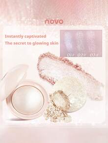 NOVO 细腻闪亮高光粉，珠光闪耀，亲肤配方，持久显色，适合日常妆容、派对、音乐节、庆典、节日、新年、秋冬季节等场合，超值之选 - 01#鑽光白 - 查看 6