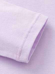 Balabala Girls' Warm Underwear Set, Soft Cotton Comfortable Base Layer Pajama Set, Spring/Autumn - Pink Purple - View 11