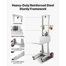 Material Lift Winch Stacker, 400 Lbs Capacity Pallet Truck Dolly, 51.1 In Max Lifting Height Manual Winch Stacker, Multifunctional Manual Pallet Truck Stacker With Wheels And Adjustable Plate - 400 LBS - View 5