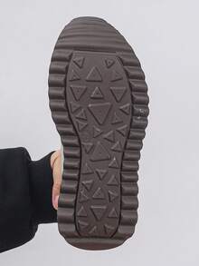 Women's Wedge Thick Sole Sneakers, Geometric Pattern & Letter Casual Lace-Up Athleisure Shoes, Suitable For Spring And Autumn