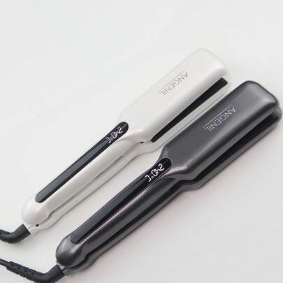  ANGENIL 1.7" Wide Plate Straightener & Curler 2-In-1, Multi-Temperature Settings LCD Display