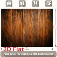 Retro Wooden Wall Background Fabric – Polyester Fiber Photography & Party Decor Fabric – No Electricity Required – Available In Multiple Sizes, Perfect For Festival Party Decor Banners, Suitable For Various Scenarios And Sizes. - Multicolor - View 3