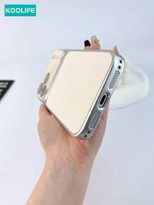 1pc Large Window Lychee Texture Faux Leather Phone Case, PC+PU Leather Hybrid Material, With Raised Lens Protection And Built-In Lens Film, Shockproof Fashion Design, For Iphone18pro/18pro Max/17/17 Pro/17 Pro Max - Moonlight White - View 6