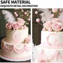 4pcs Silicone Photo Frame Molds Chocolate, Baroque Style Picture Frames Dry Clay Molds Cupcake Topper Cake Decoration Fondant Candy Polymer Clay Crafts - Hồng - Xem 5