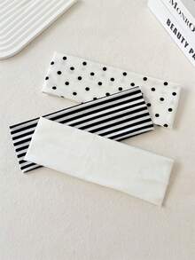 3 chiếc băng đô thể thao chấm bi thanh lịch, sọc đen trắng, co giãn màu đen, phụ kiện tóc đơn giản cổ điển, thích hợp cho việc tập thể dục hàng ngày, yoga, chạy bộ, băng đô thấm mồ hôi, quấn đầu ấm áp cho mùa đông - Nhiều màu - Xem 13